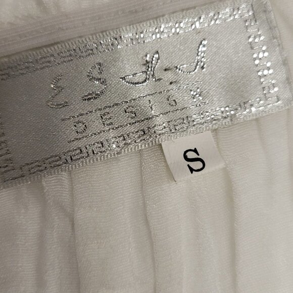 White Lace Tiered Voluminous Midi Dress Size S Size M - Picture 10 of 11